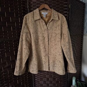 Sag Harbor Beige Swirl Button Down Shirt